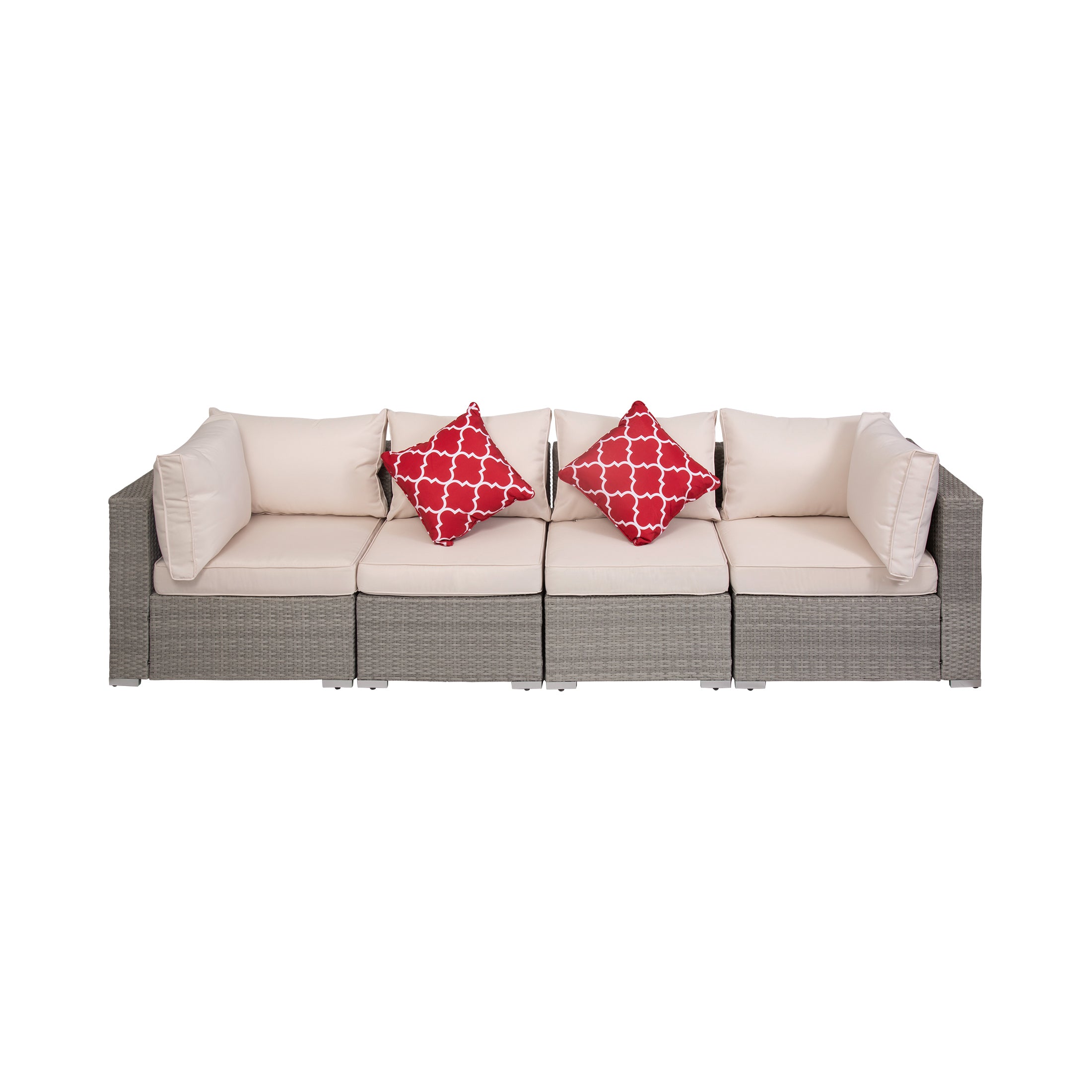 Irvine 4-Piece Outdoor Patio Rattan Wicker Sofa Set